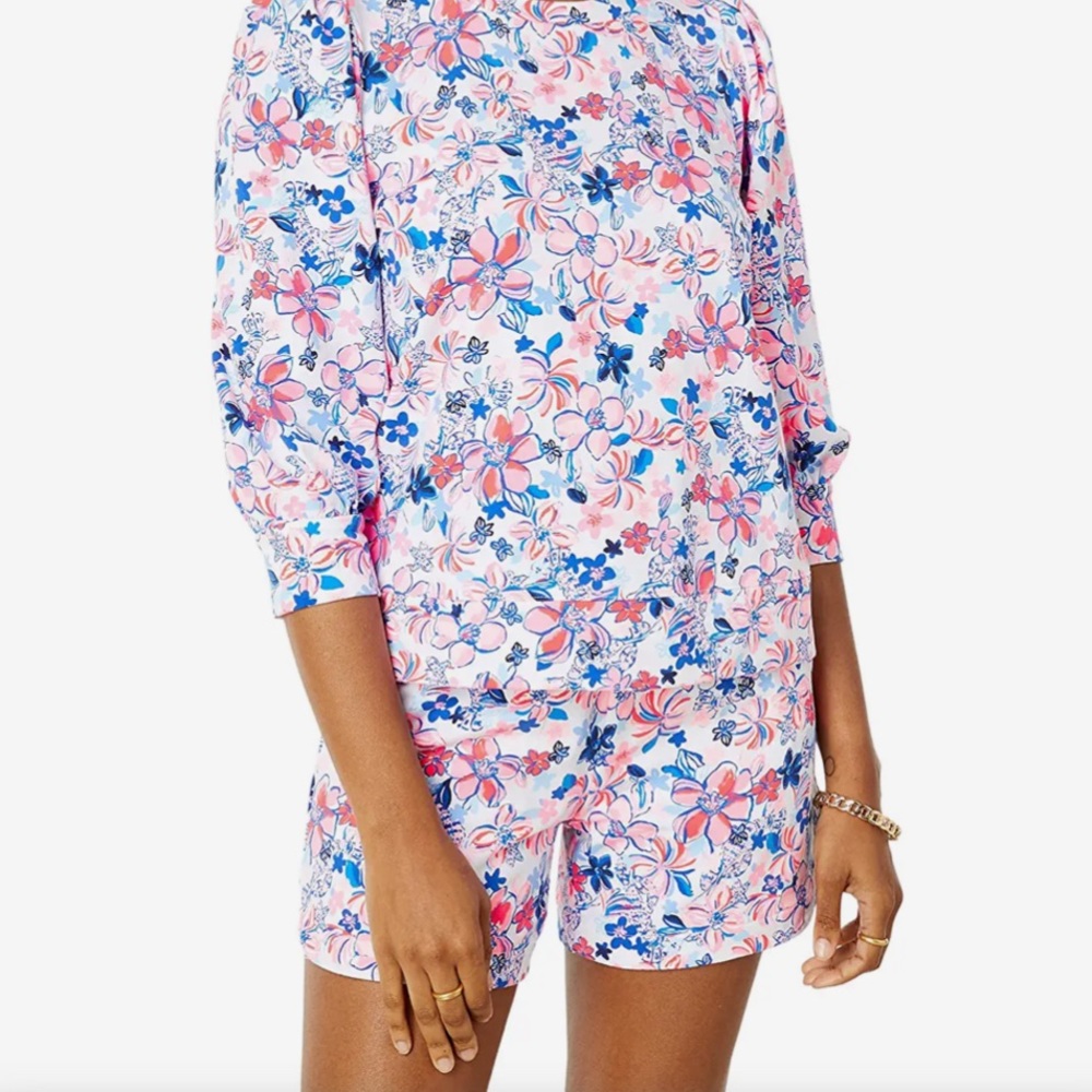 Lilly Pulitzer KYLAR Knit Shorts in “Party Like A Lobster” print